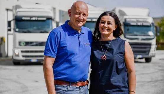 Saverio e Cinzia Rosini, titolari di Autotrasporti Rosini